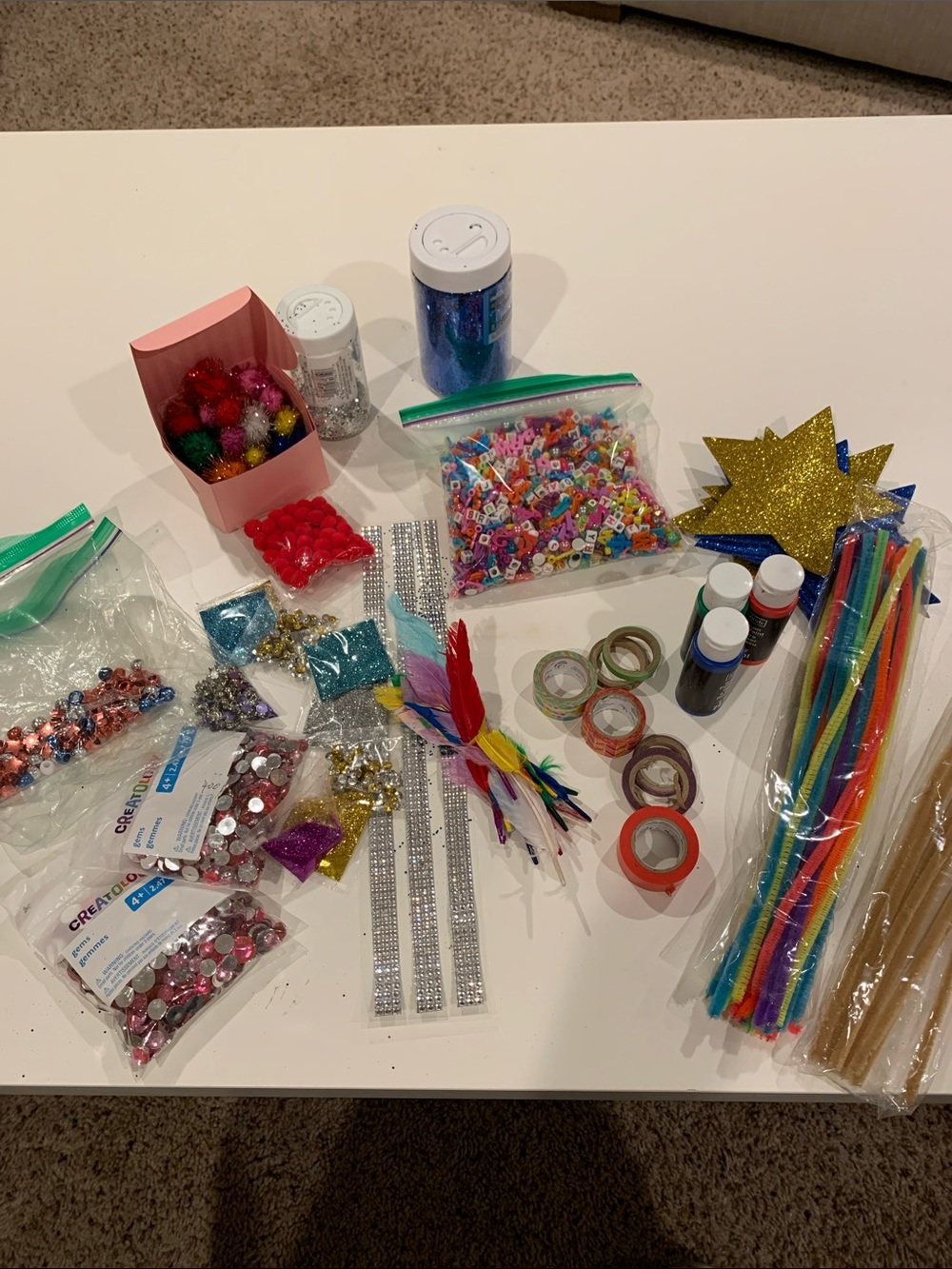 Variety of art supplies